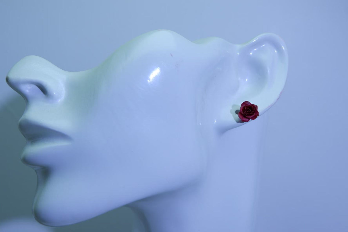 Handmade Super Mini Resin Rose Earrings