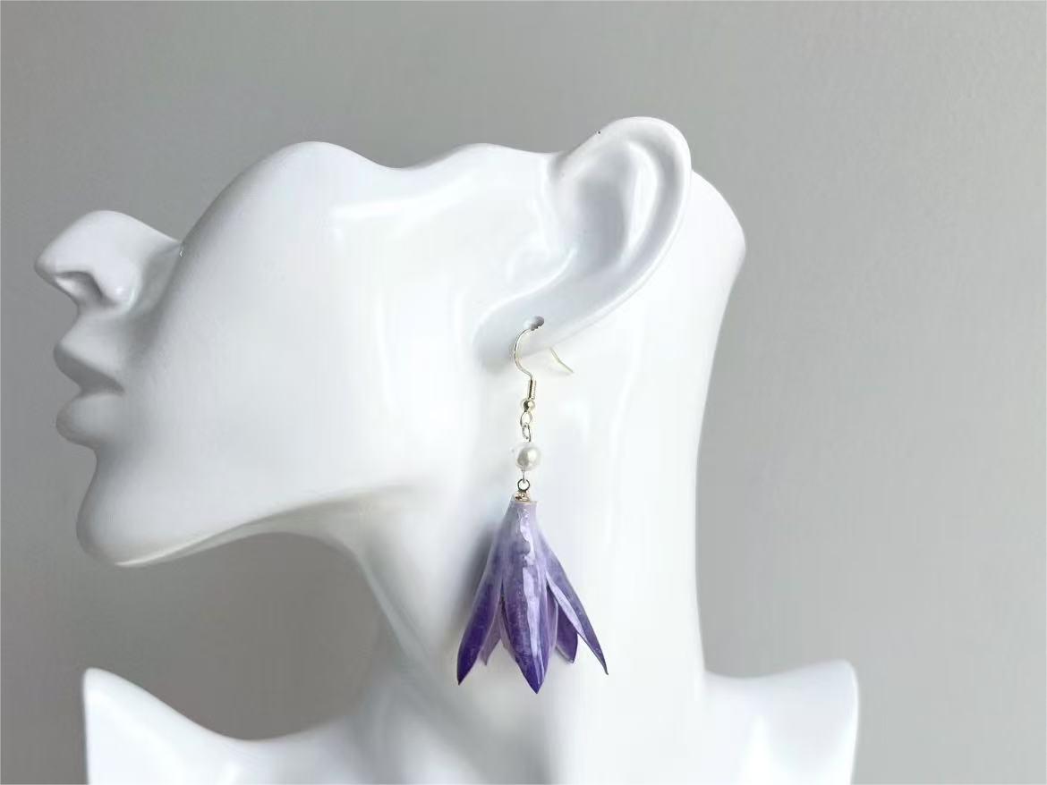 Original Handmade Dried Flower Magnolia Earrings