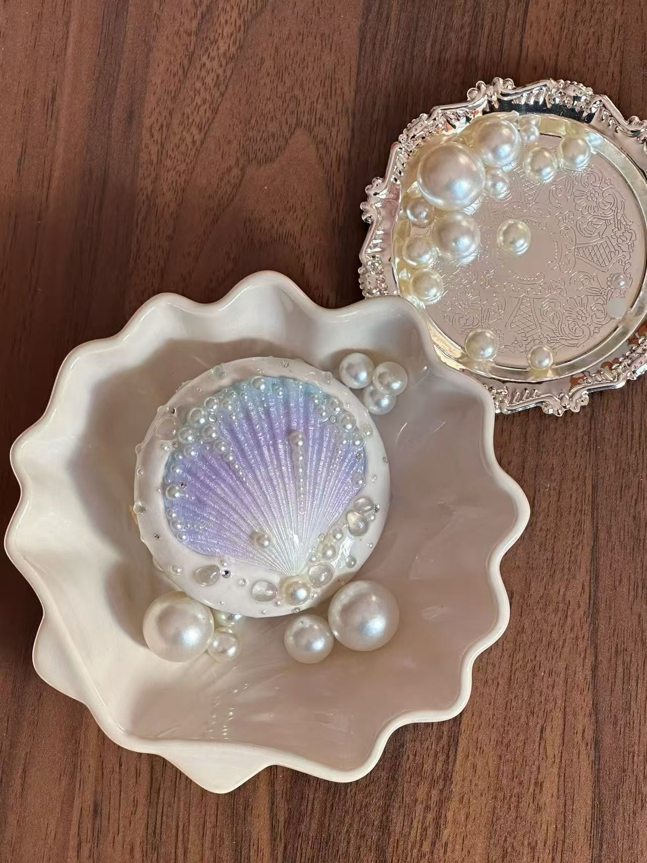 Creative Handcraft |Rosemary Sea Mist Seashell Mirror