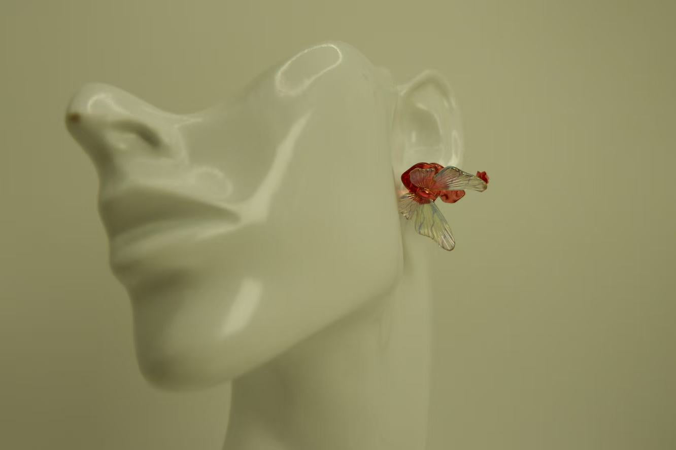 Handmade Butterfly Heart Resin Earrings