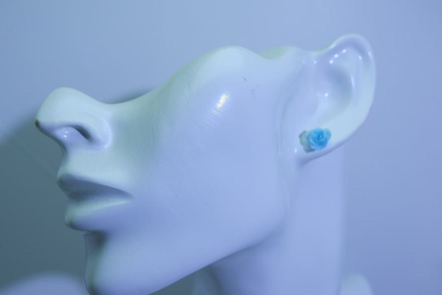 Handmade Super Mini Resin Rose Earrings
