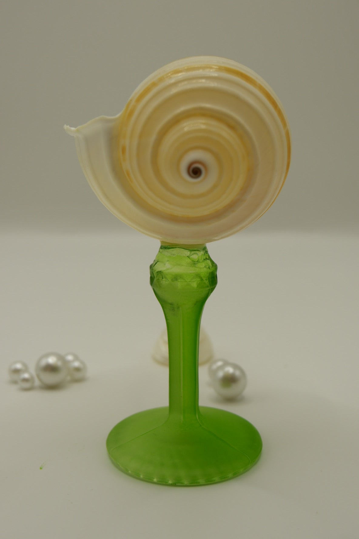 Wavy-patterned conch shell cup