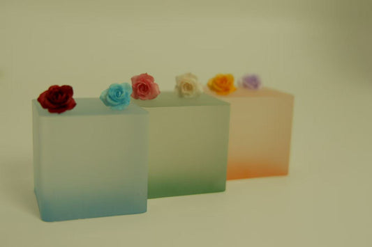 Handmade Super Mini Resin Rose Earrings