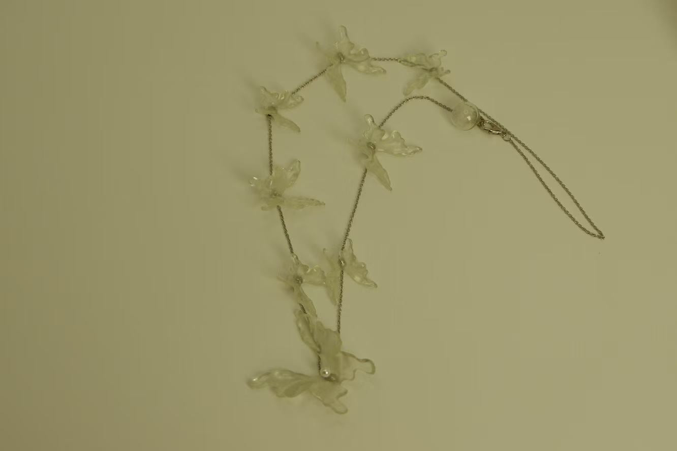 Handmade Transparent Butterfly Flower Cluster Series Necklace