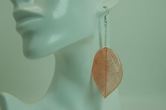 Original Handmade Colored Leaf Epoxy Earrings