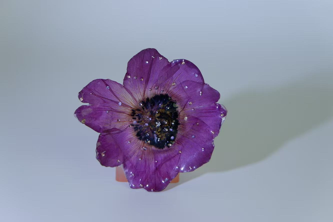 Original Handmade Dried Flower Anemone Ring