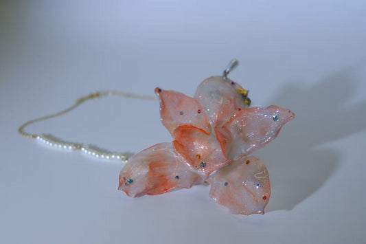 Original Handmade Phalaenopsis Dried Flower Pearl Necklace