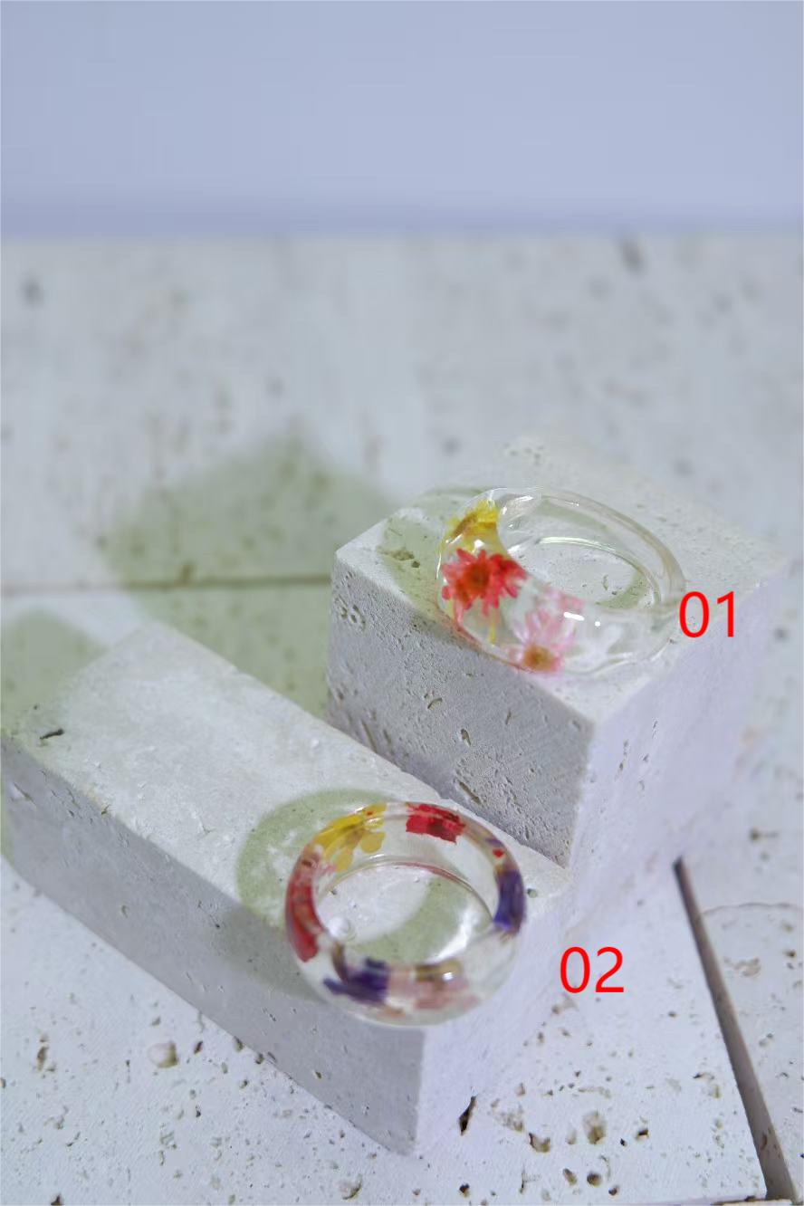 Handmade Flower Simple Resin Ring