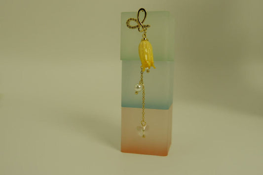 Handmade Dried Real Flower Lily of the Valley Butterfly Drop Earrings