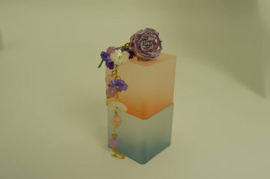 Handmade Dried Flower Rose Tassel Earrings