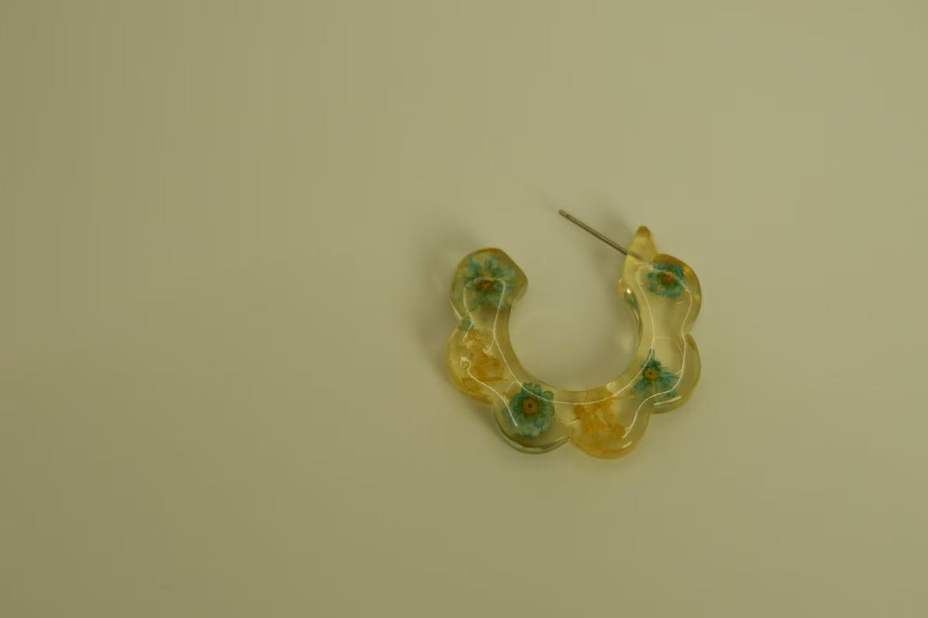 Handmade Colored Fresh Flower Earrings