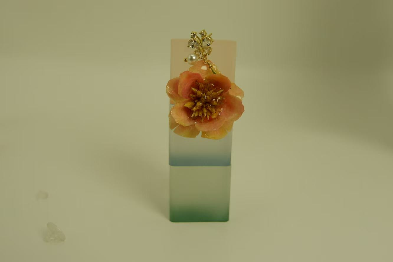 Handmade Dried Flower Lily of the Valley Resin Earrings