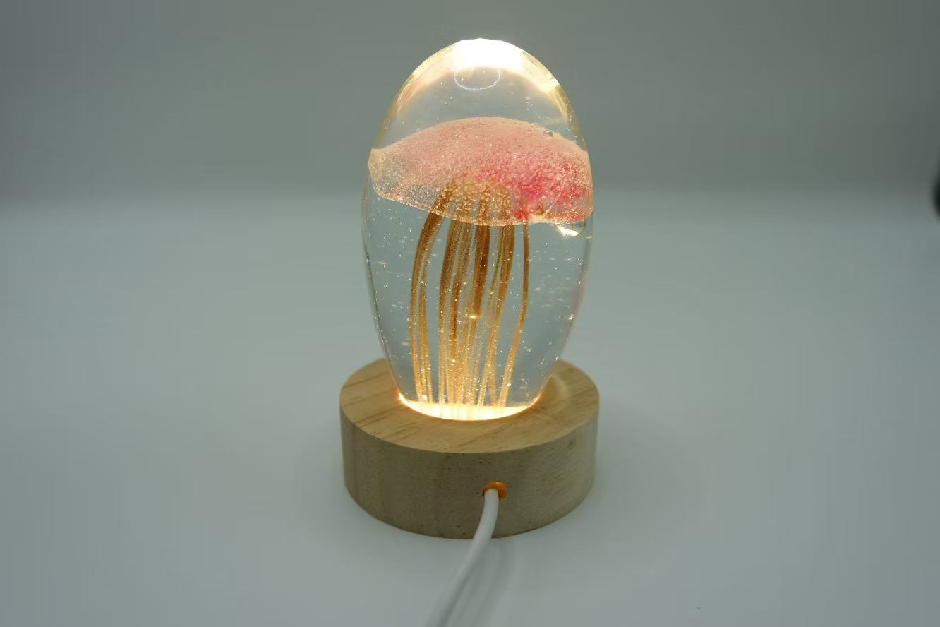 Jellyfish Glass Ornament Night Light