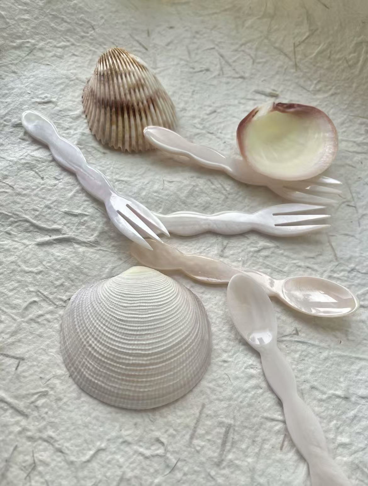 Wavy-patterned shell-shaped tableware