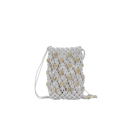Handmade Woven Bag with Natural Shell Decor