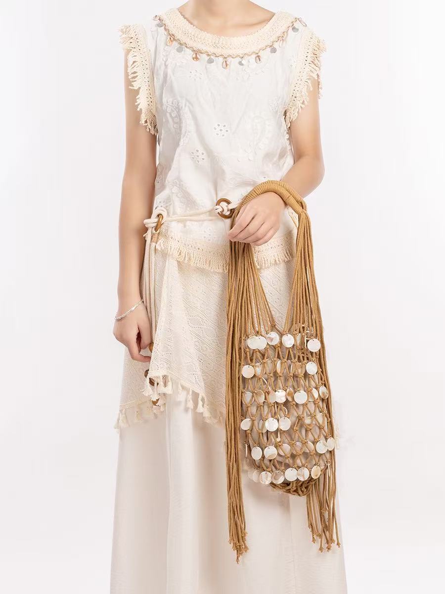 Shell Chip Casual Woven Bag