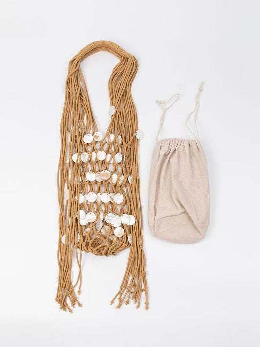 Shell Chip Casual Woven Bag