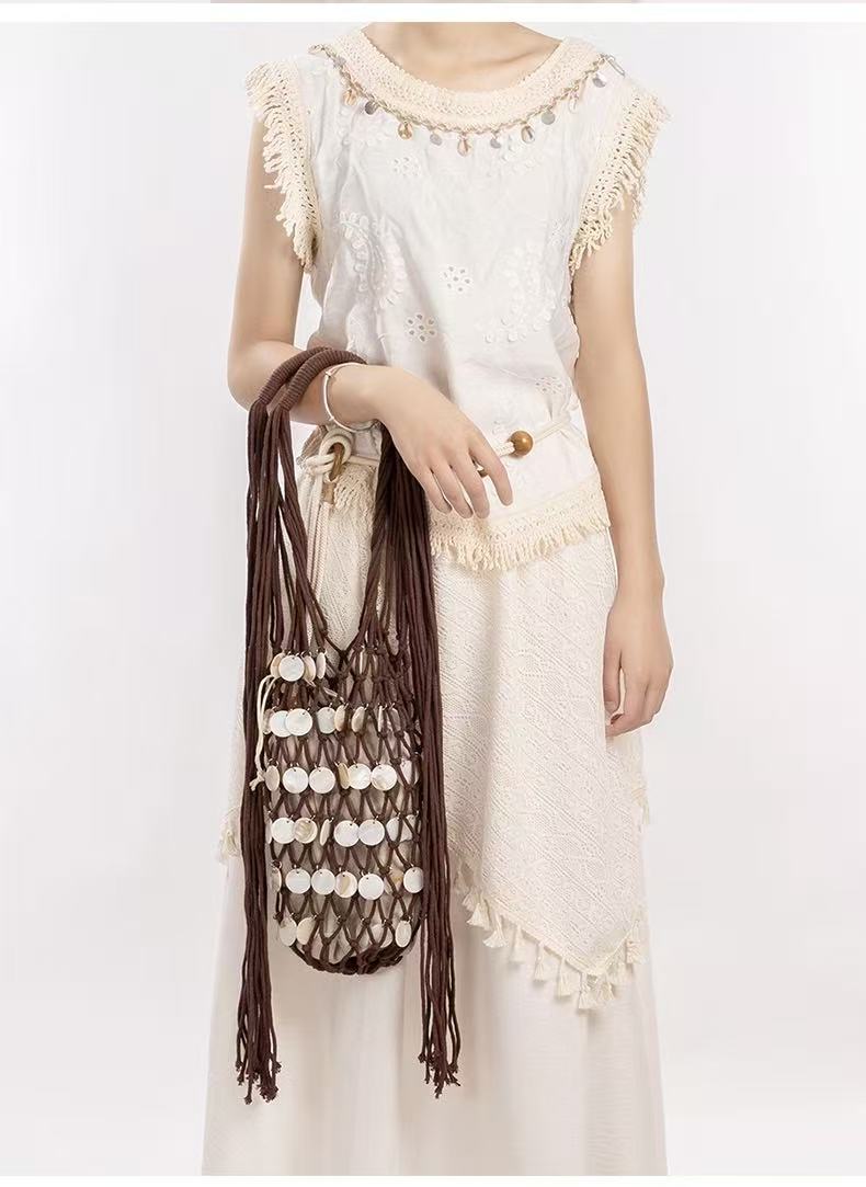 Shell Chip Casual Woven Bag