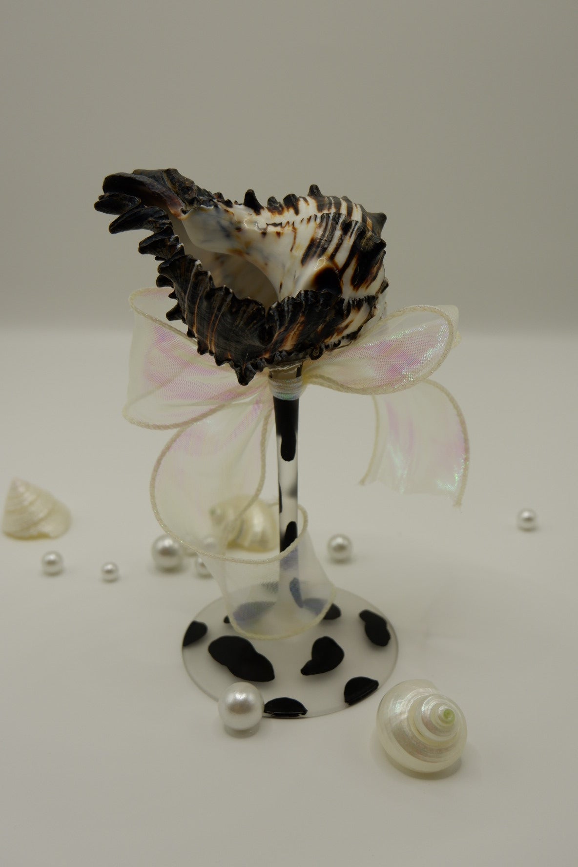 Cow-print conch shell cup