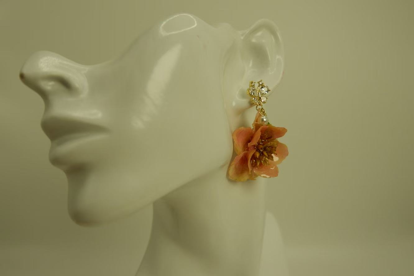 Handmade Dried Flower Lily of the Valley Resin Earrings
