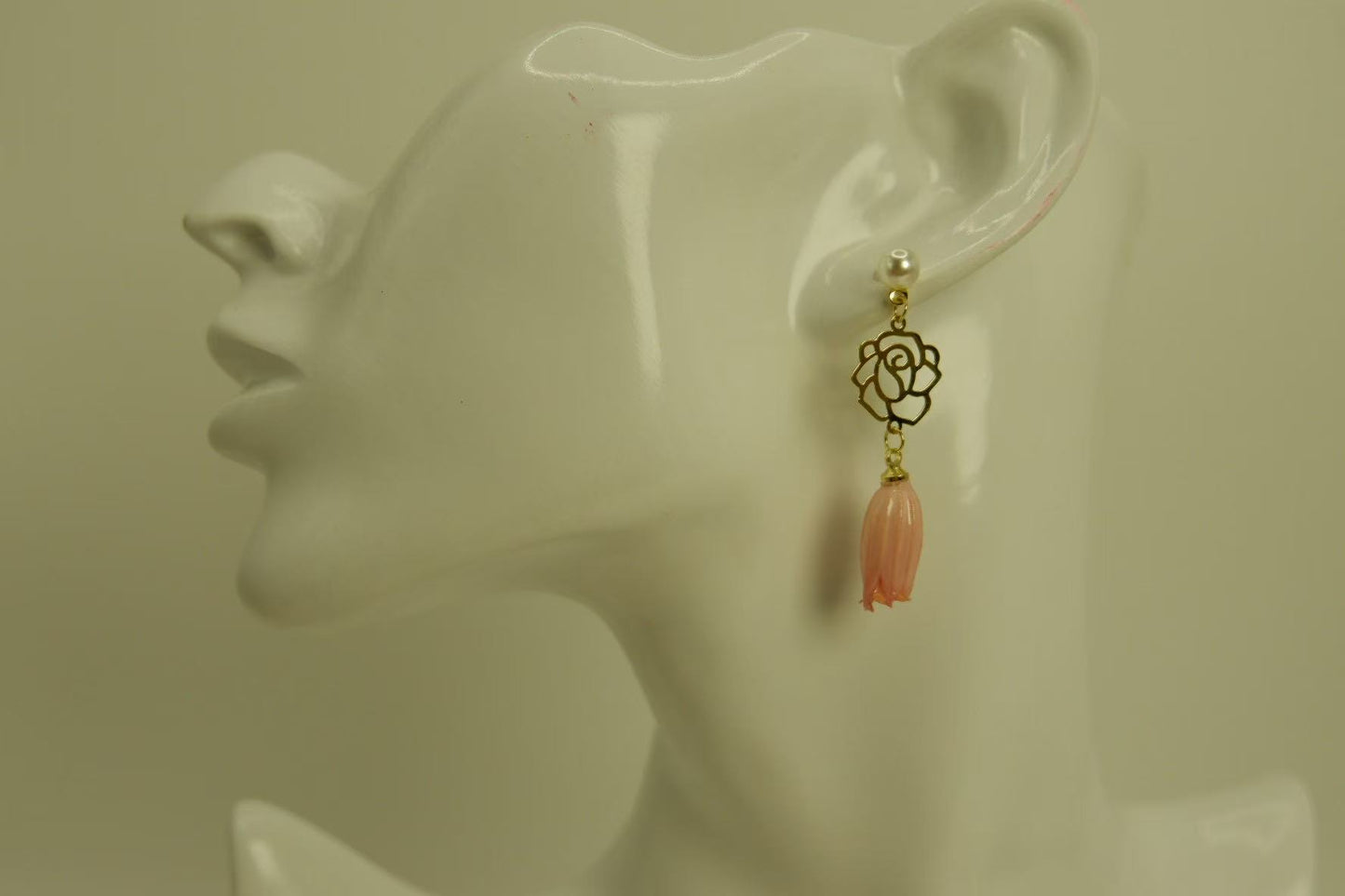 Handmade Dried Real Flower Lily of the Valley and Rose Earrings