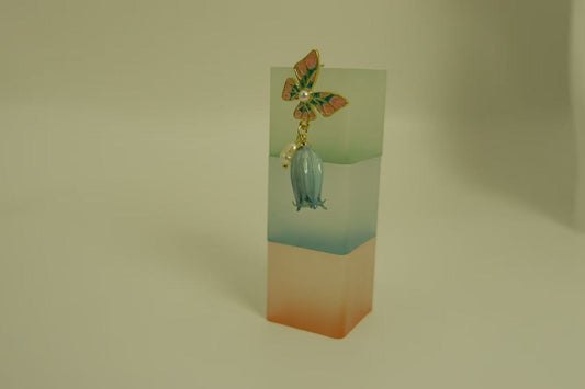 Handmade Lily of the Valley Resin Butterfly Earrings