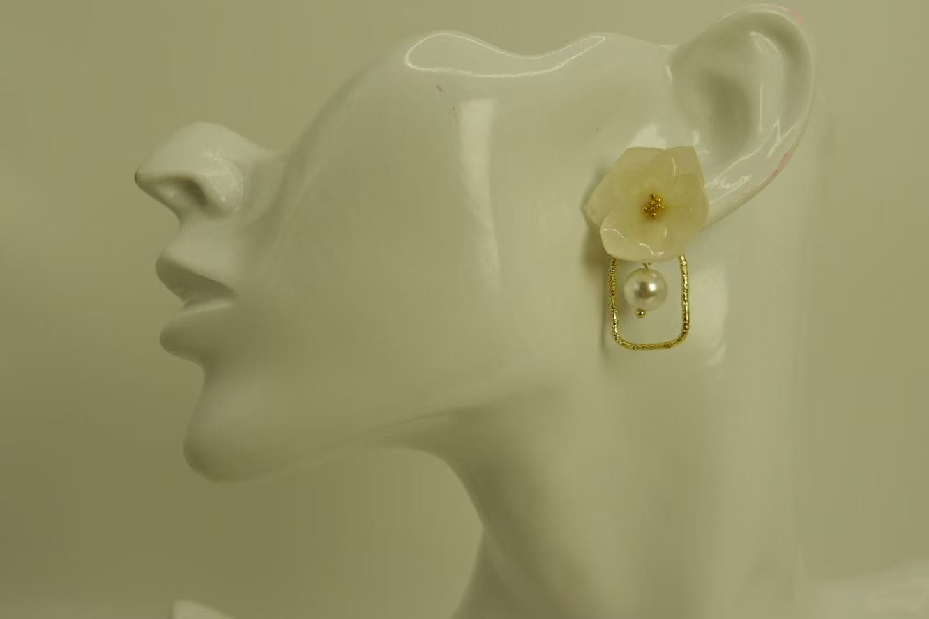 Handmade Dried Flower Hydrangea Real Flower Earrings