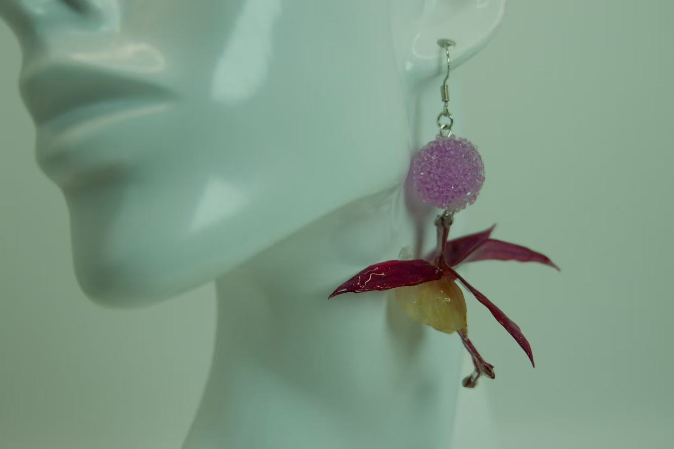 Original Handmade Fuchsia Epoxy Earrings