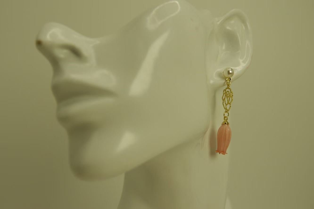Handmade Dried Real Flower Lily of the Valley and Rose Earrings