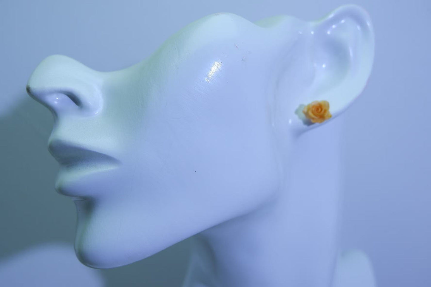Handmade Super Mini Resin Rose Earrings