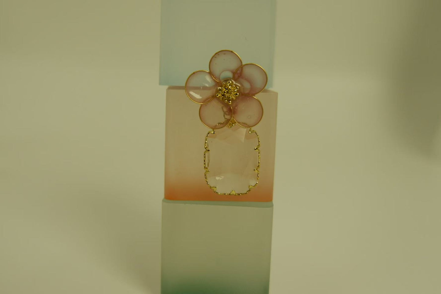 Handmade Flower Liquid Flower Vintage Earrings
