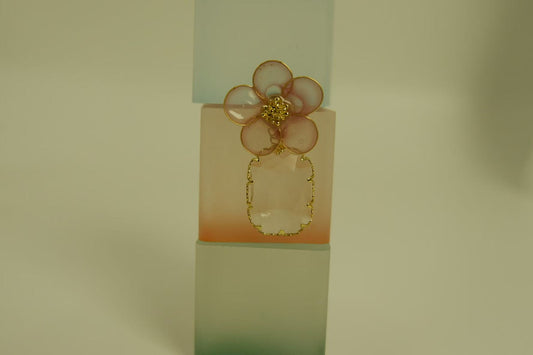 Handmade Flower Liquid Flower Vintage Earrings