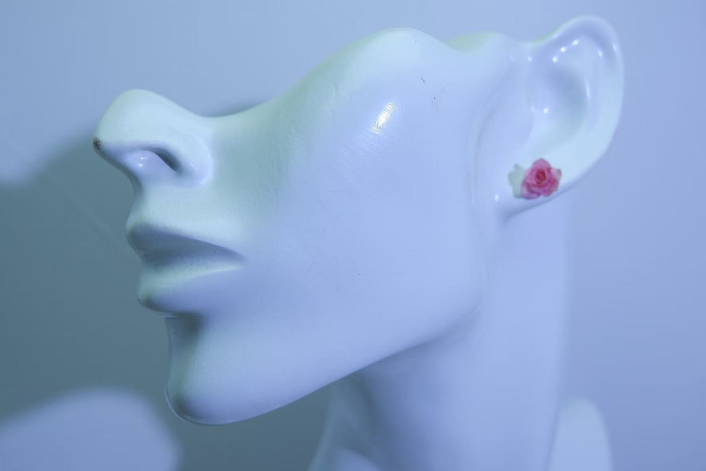 Handmade Super Mini Resin Rose Earrings