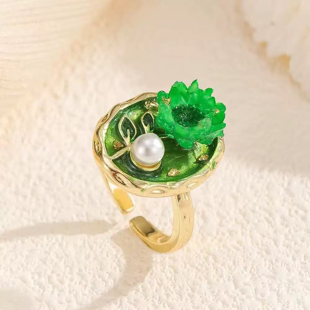 Handmade Real Flower Ring, Small Daisy Drip Glue Vintage Ring Handmade Real Flower Ring, Small Daisy Drip Glue Vintage Ring, Adjustable Size