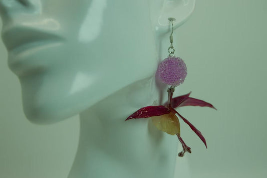 Original Handmade Fuchsia Epoxy Earrings