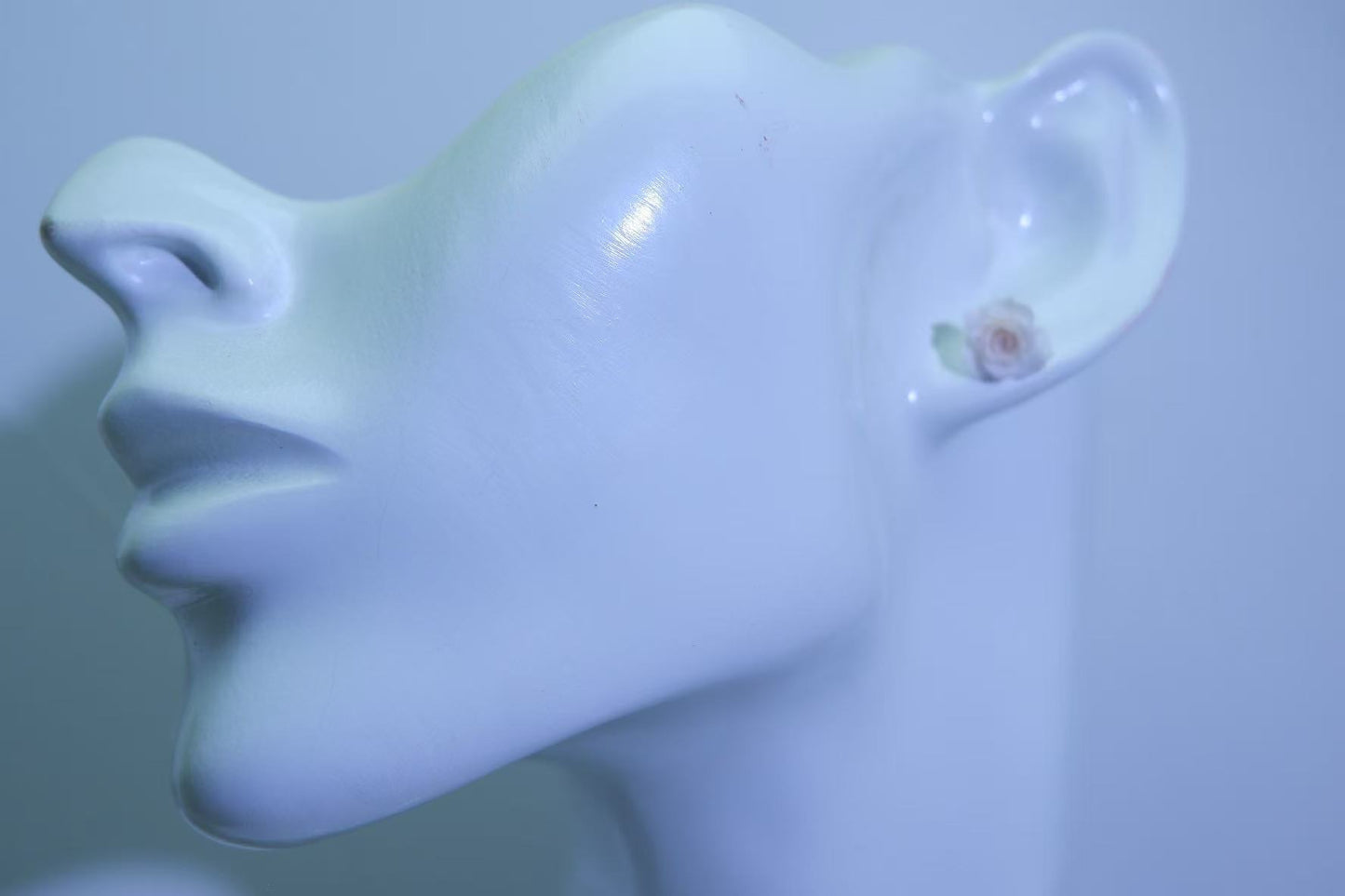 Handmade Super Mini Resin Rose Earrings