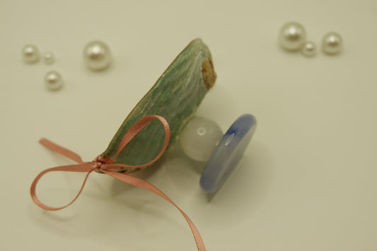 Crystal blue abalone shell cup