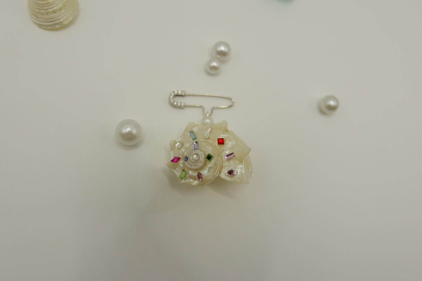 White Conch Brooch