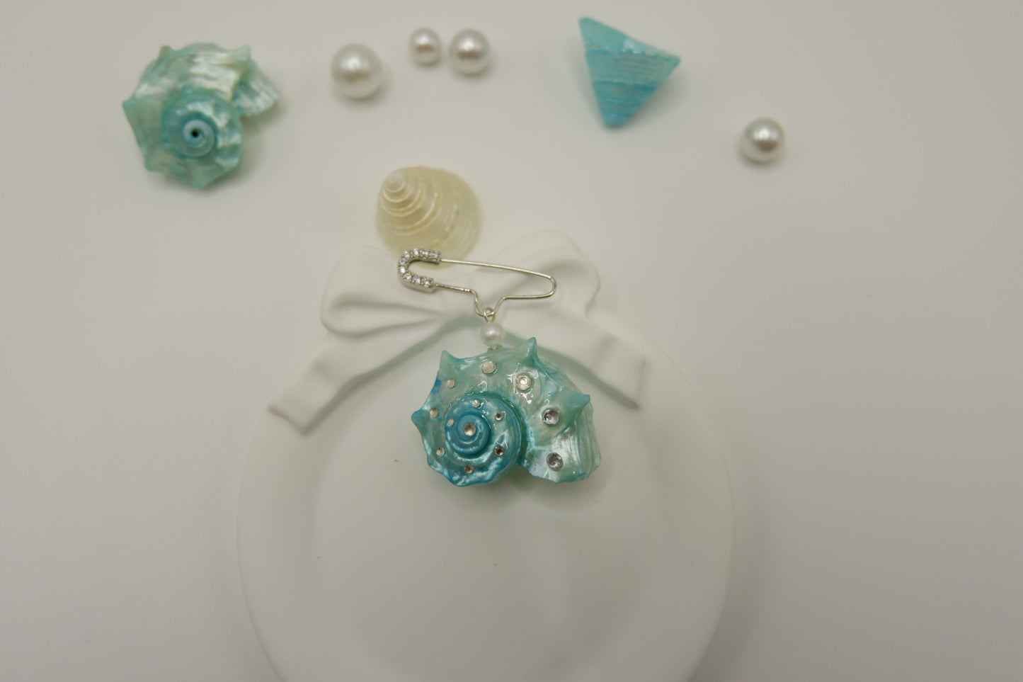 Blue Conch Brooch