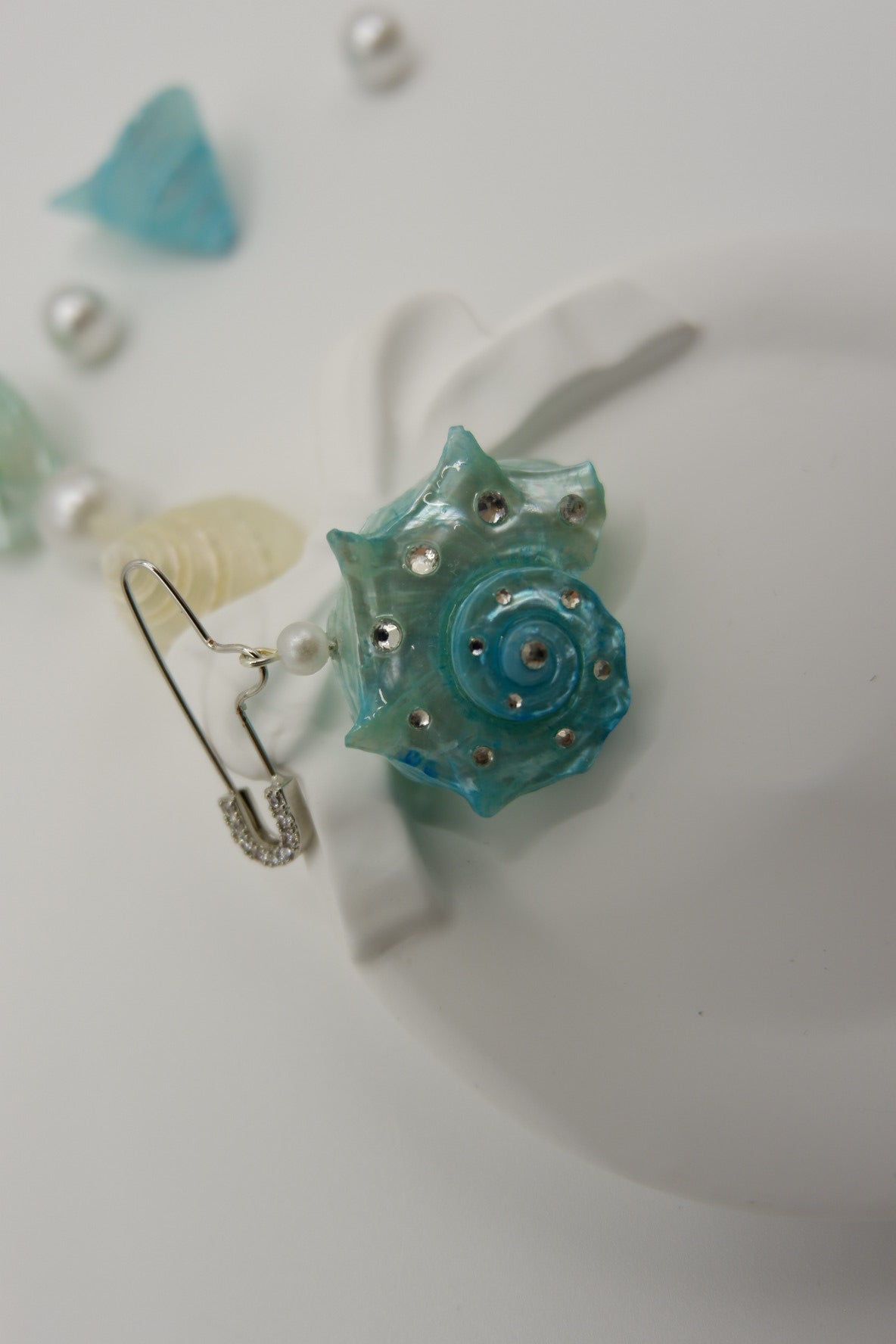 Blue Conch Brooch