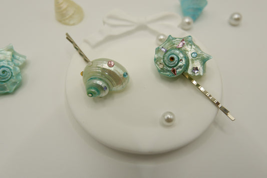 Blue Conch Hair Clip